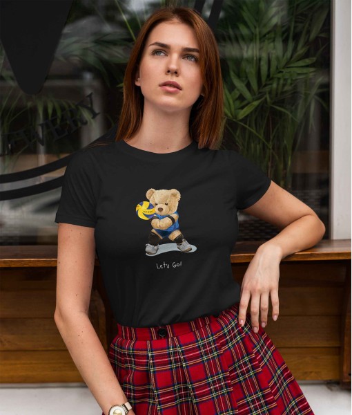 Дамска тениска с щампа Мечета Volleyball Bear